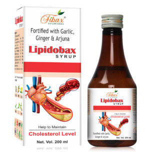Lipidobax Syrup 200ml Ayurvedic Cholesterol Control and Heart Health Tonic by Fibax Pharma