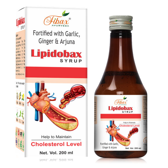 Lipidobax Syrup 200ml Ayurvedic Cholesterol Control and Heart Health Tonic by Fibax Pharma