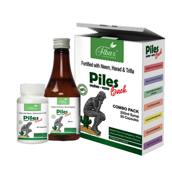 Piles Back Combo Kit – Ayurvedic Capsules and Syrup for Natural Piles Relief by Fibax Pharma