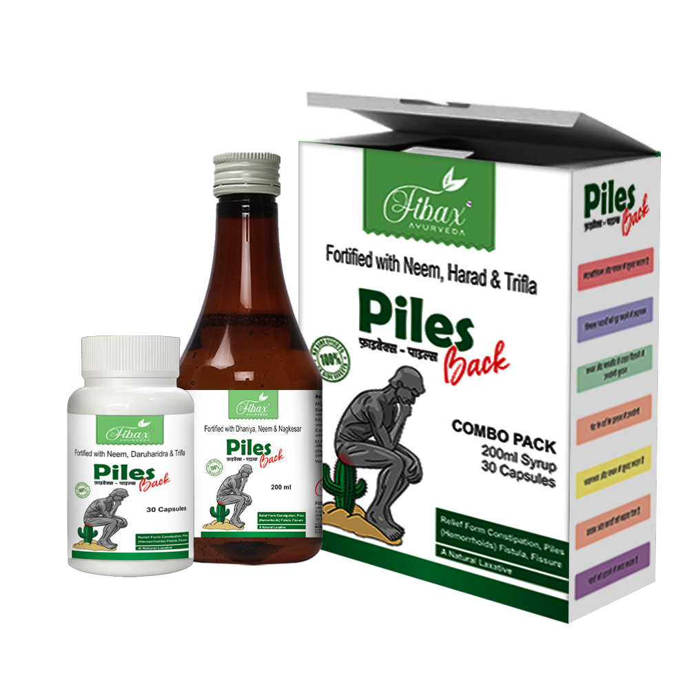 Piles Back Combo Kit – Ayurvedic Capsules and Syrup for Natural Piles Relief by Fibax Pharma