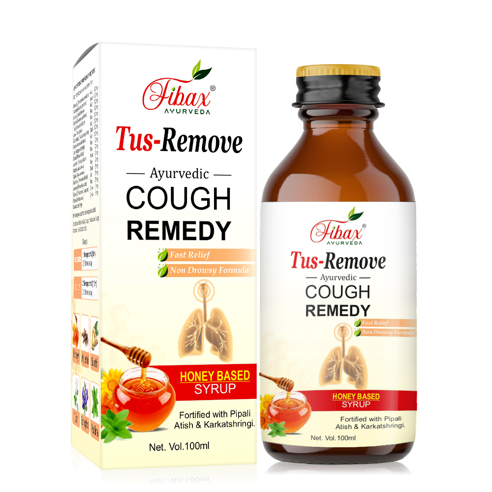 Tus Remove Syrup – Ayurvedic Cough Relief Syrup with Honey and Natural Herbs by Fibax Pharma