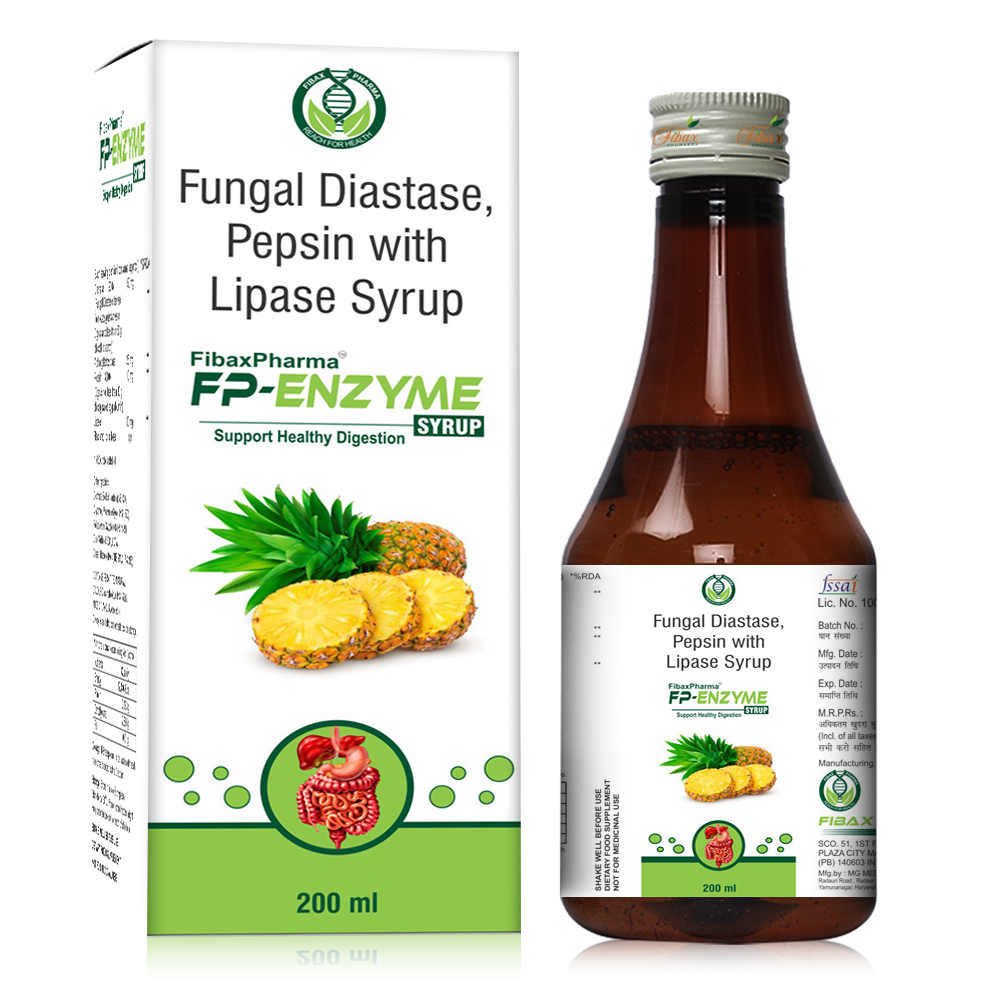 Fp Enzyme Syrup 200ml Digestive Enzyme Supplement for Gut Health and Indigestion