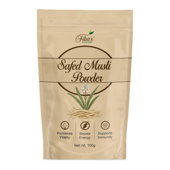 Fibax Safed Musli Powder 100gm Ayurvedic Strength & Vitality Herb